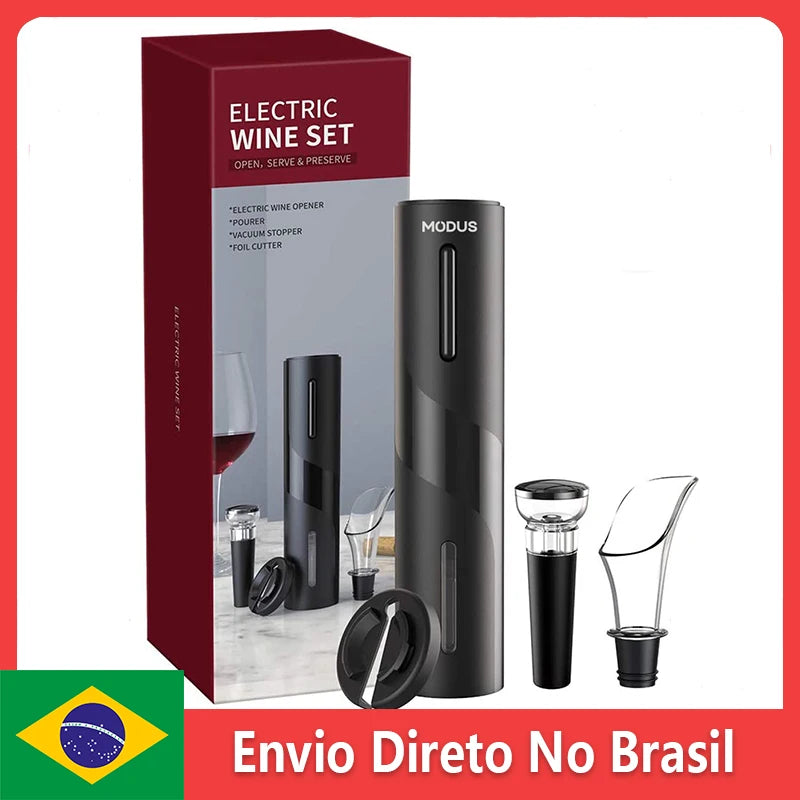 Abridor de Vinhos Elétrico 4 em 1