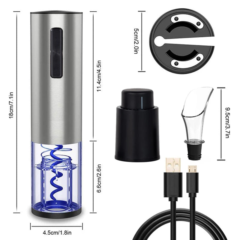 Abridor de Vinhos Elétrico 4 em 1